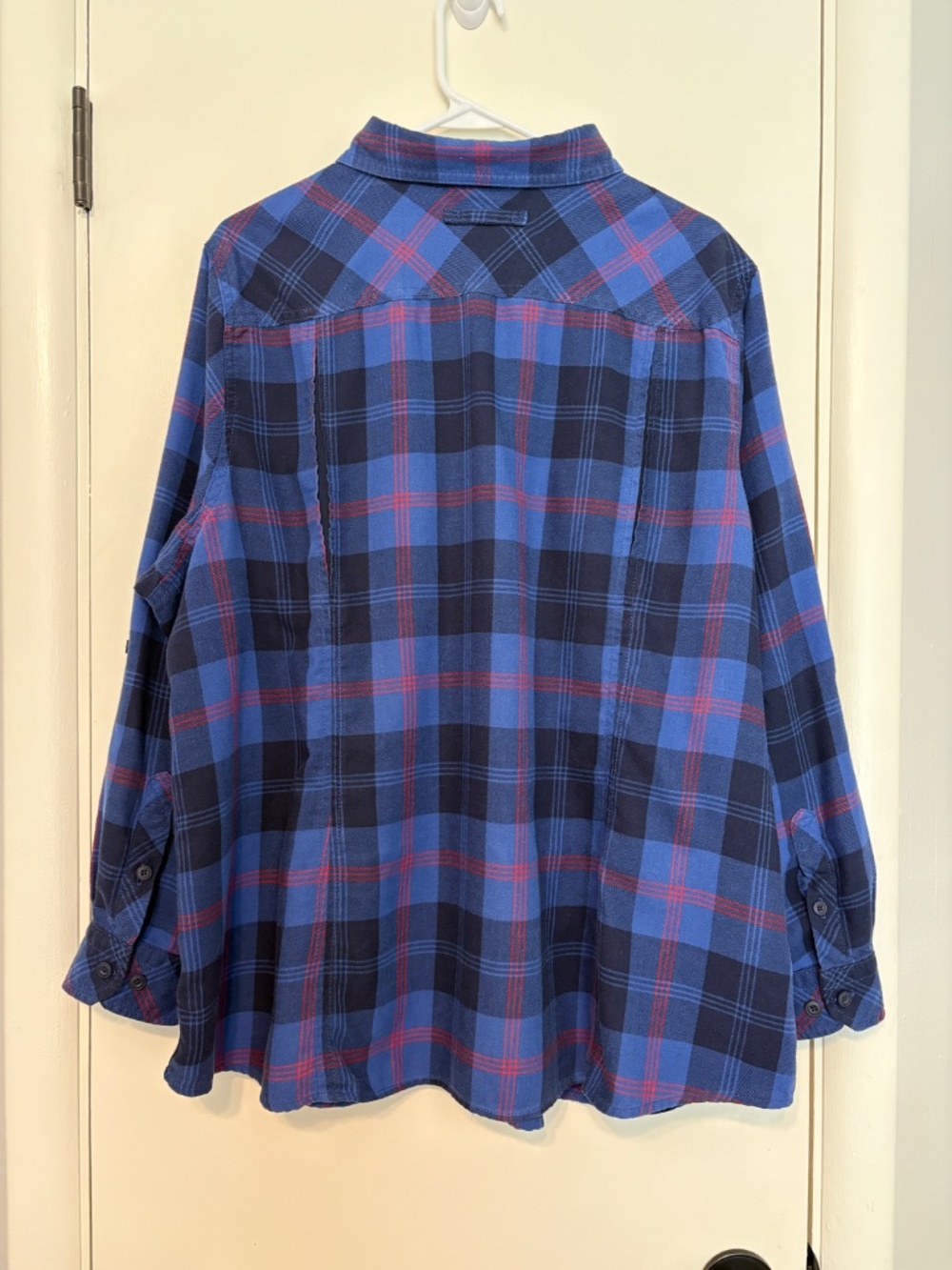 Duluth Trading Co 89801 Women's Blue Plaid Crosscut Wicking Flannel Shirt Top 2X - Picture 6 of 11